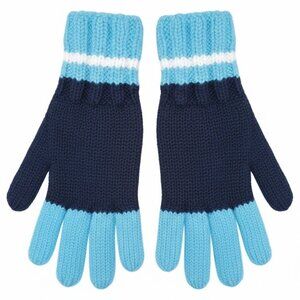 Blue and White Handknit Gloves Mittens For Women And Men
